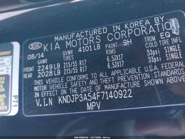 2015 KIA SOUL KNDJP3A54F7140922 Photo 8