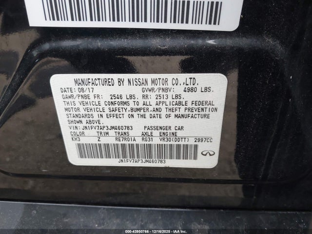 2018 INFINITI Q50 JN1FV7AP3JM460783 Photo 8