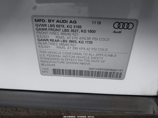 2019 AUDI E-TRON WA1VABGE6KB024157 Photo 8