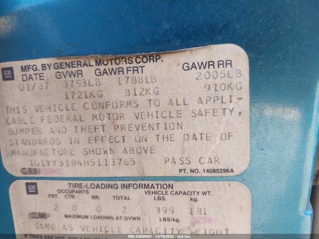 1987 CHEVROLET CORVETTE 1G1YY3184H5113765 Photo 8