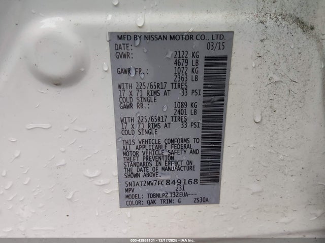 Nissan ROGUE S 2015 5N1AT2MV7FC849168 Image 9