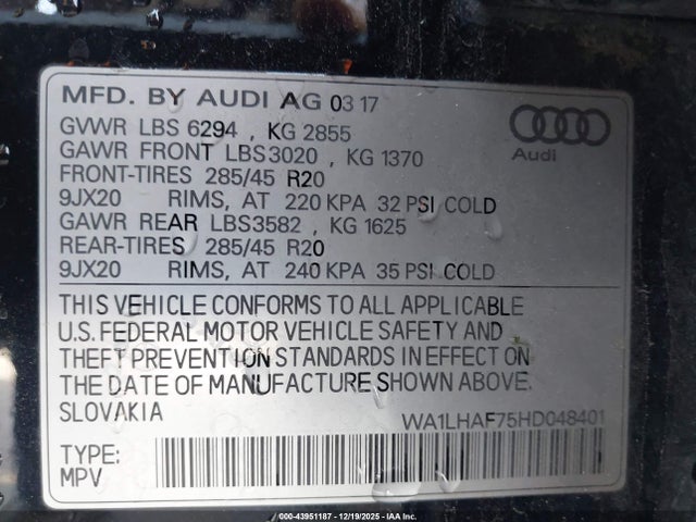 2017 AUDI Q7 WA1LHAF75HD048401 Photo 8