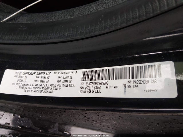 43951231 :رقم المزاد ، 1C3CCBBB5CN288608 vin ، 2012 Chrysler 200 Touring مزاد بيع