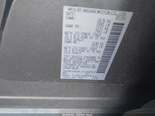 Nissan Pathfinder Sl Fwd 2024 5N1DR3CB1RC255012 Image 9