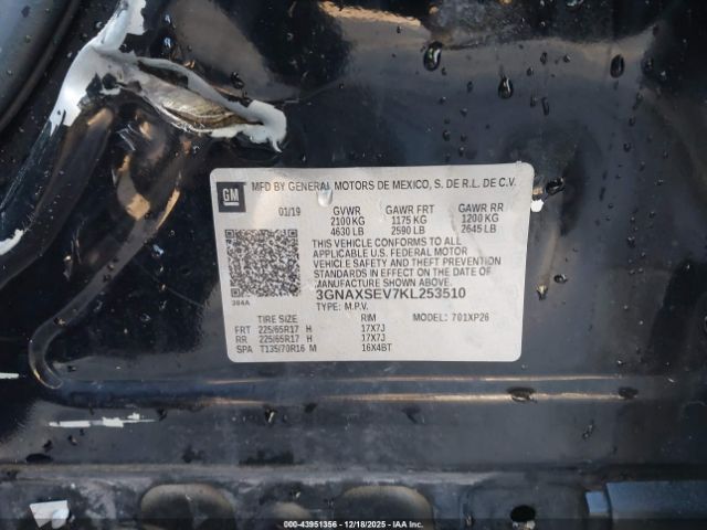 2019 CHEVROLET EQUINOX 3GNAXSEV7KL253510 Photo 8