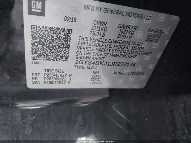 2018 CADILLAC ESCALADE 1GYS4BKJ1JR272174 Photo 8