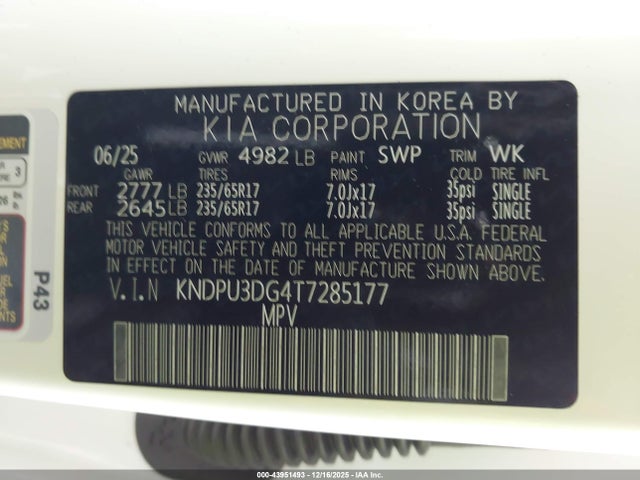 KNDPU3DG4T7285177 KIA Sportage Hybrid Lx