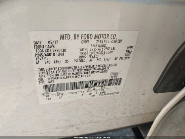 2017 FORD EDGE 2FMPK4J97HBC15734 Photo 8