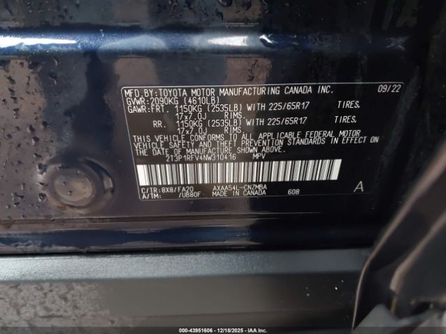 2022 TOYOTA RAV4 2T3P1RFV4NW310416 Photo 8