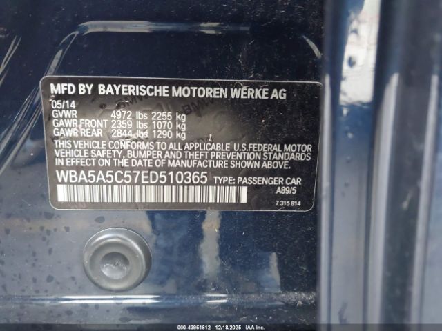 2014 BMW 528I WBA5A5C57ED510365 Photo 8