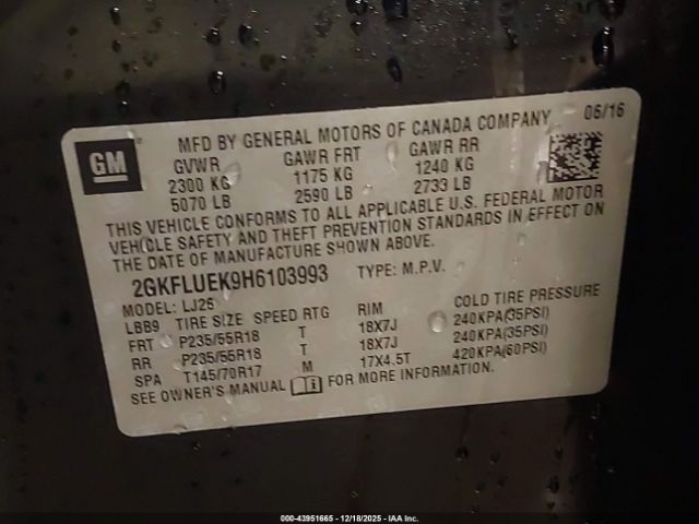 2017 GMC TERRAIN 2GKFLUEK9H6103993 Photo 8