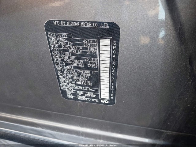 2022 INFINITI QX50 3PCAJ5AAXNF119186 Photo 8