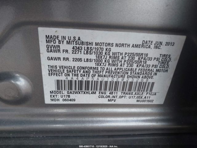 2013 MITSUBISHI OUTLANDER SPORT 4A4AP5AU1DE023268 Photo 8