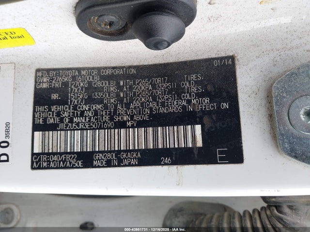 2014 TOYOTA 4RUNNER JTEZU5JR3E5071690 Photo 8