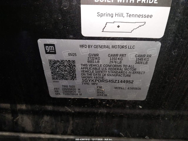 2025 CADILLAC XT6 1GYKPDRS4SZ144952 Photo 8