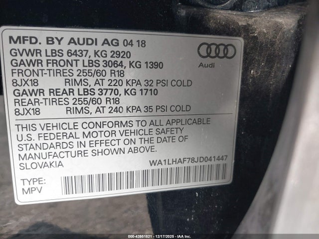 2018 AUDI Q7 WA1LHAF78JD041447 Photo 8