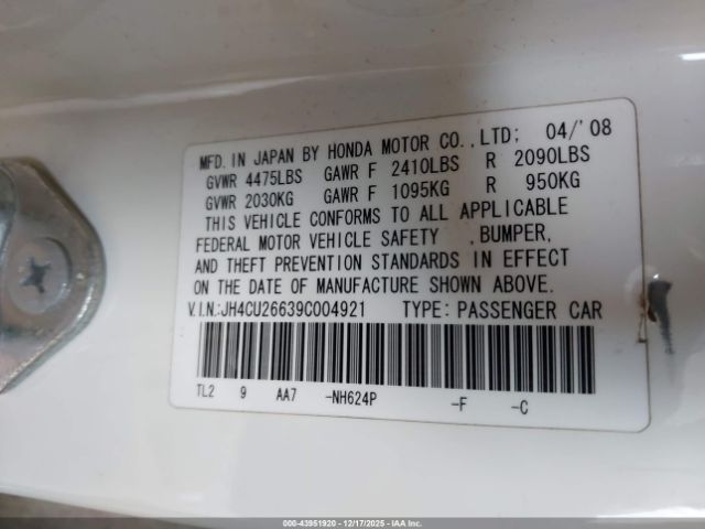 2009 ACURA TSX JH4CU26639C004921 Photo 8