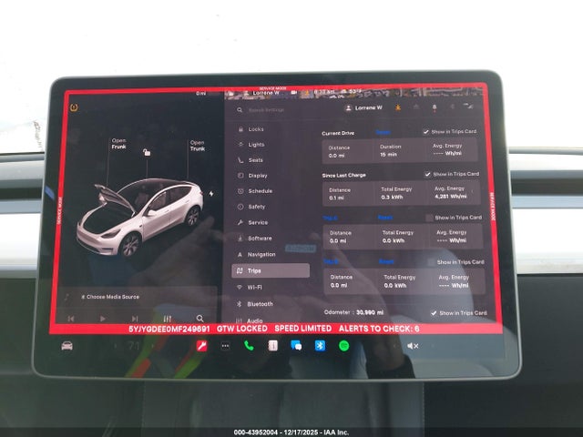 Aukcja sprzedaży 2021 Tesla Model Y Long Range Dual Motor All-wheel Drive, vin: 5YJYGDEE0MF249691, numer aukcji: 43952004