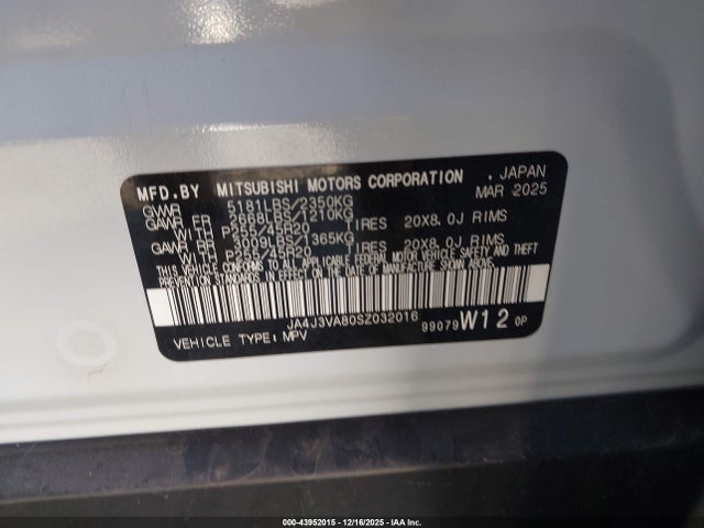 2025 MITSUBISHI OUTLANDER JA4J3VA80SZ032016 Photo 8