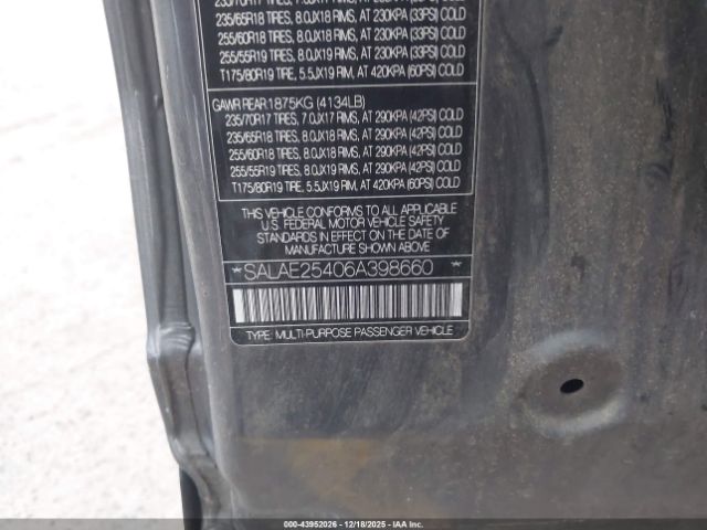 2006 LAND ROVER LR3 SALAE25406A398660 Photo 8