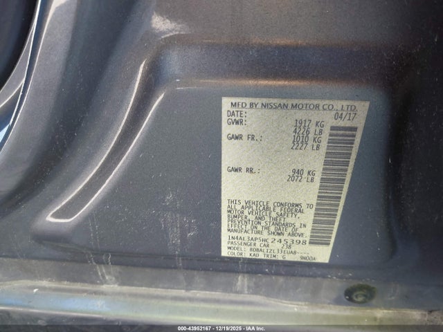 1N4AL3AP5HC245398 Nissan Altima 2.5 Sv