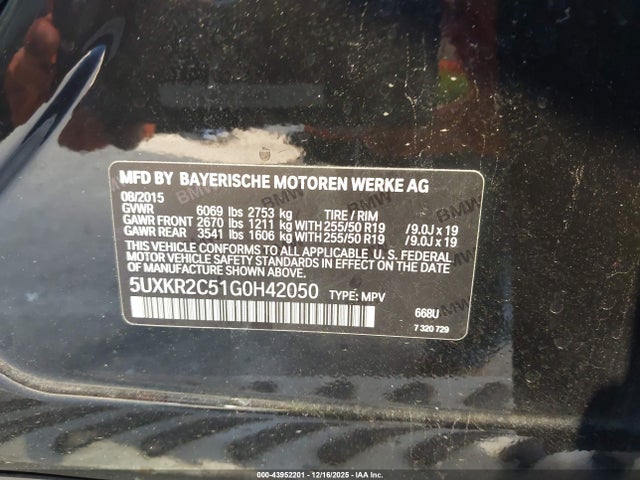 5UXKR2C51G0H42050 BMW X5 Sdrive35i