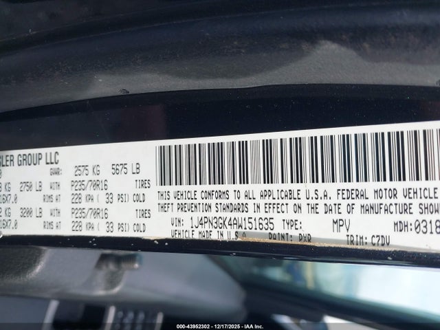Aukcja sprzedaży 2010 Jeep Liberty Renegade, vin: 1J4PN3GK4AW151635, numer aukcji: 43952302