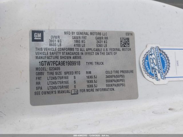 2014 GMC SAVANA 2500 1GTW7FCA9E1909918 Photo 8