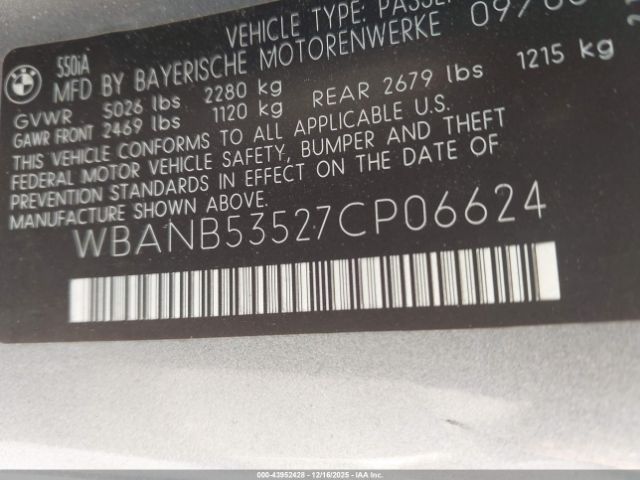 2007 BMW 550I WBANB53527CP06624 Photo 8