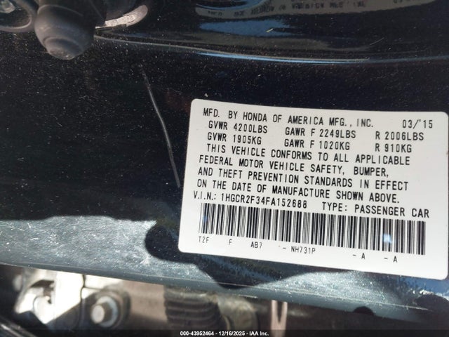 1HGCR2F34FA152688 Honda ACCORD LX
