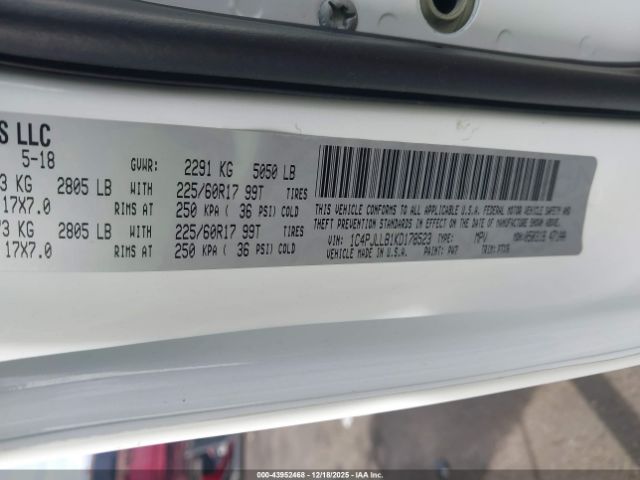 2019 JEEP CHEROKEE 1C4PJLLB1KD178523 Photo 8