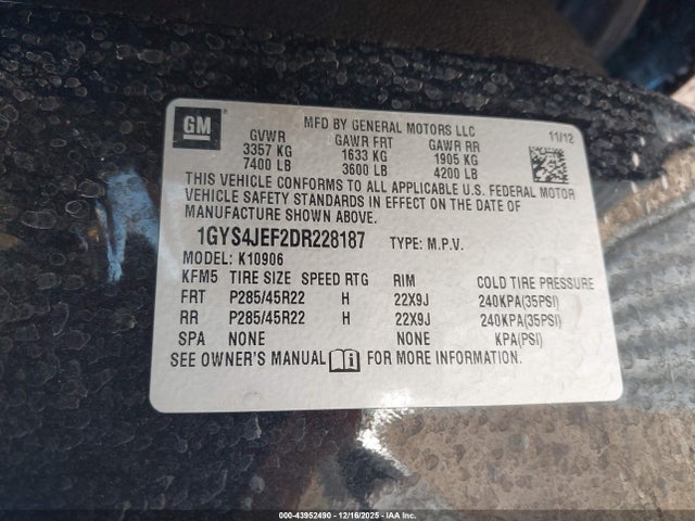 2013 CADILLAC ESCALADE ESV 1GYS4JEF2DR228187 Photo 8