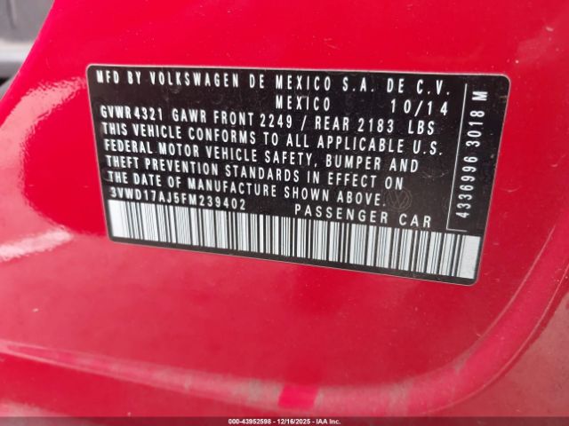 2015 VOLKSWAGEN JETTA 3VWD17AJ5FM239402 Photo 8
