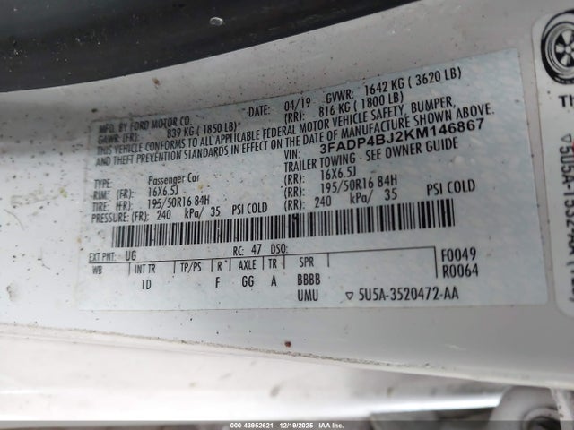 2019 FORD FIESTA 3FADP4BJ2KM146867 Photo 8