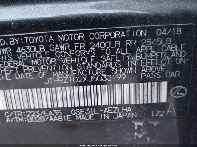 JTHBZ1D2XJ5033199 Lexus IS 350