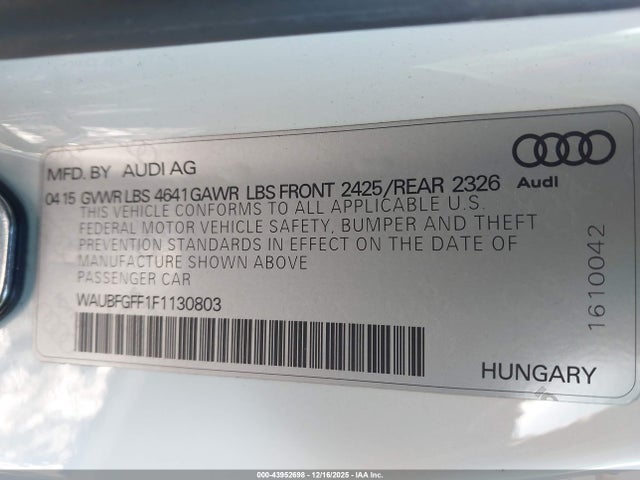 2015 AUDI S3 WAUBFGFF1F1130803 Photo 8