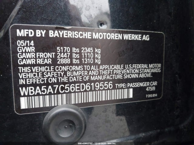 2014 BMW 528I WBA5A7C56ED619556 Photo 8