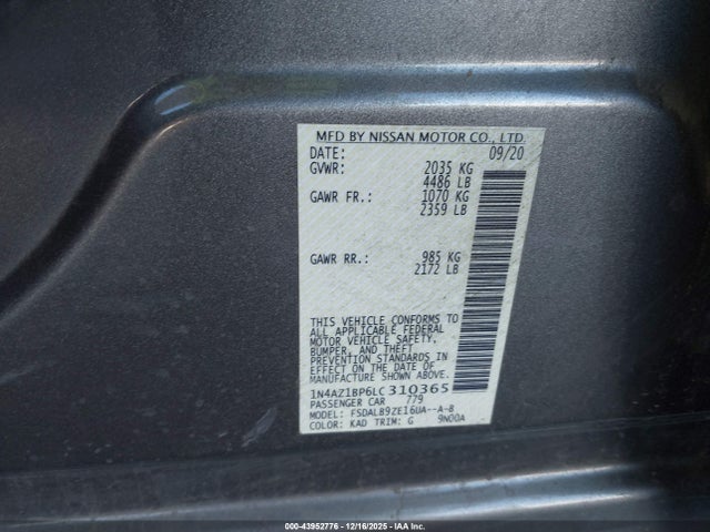 1N4AZ1BP6LC310365 Nissan Leaf S 40 Kwh