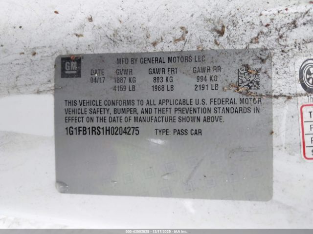 2017 CHEVROLET CAMARO 1G1FB1RS1H0204275 Photo 8