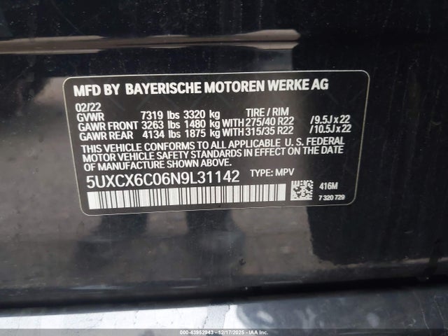 2022 BMW X7 5UXCX6C06N9L31142 Photo 8