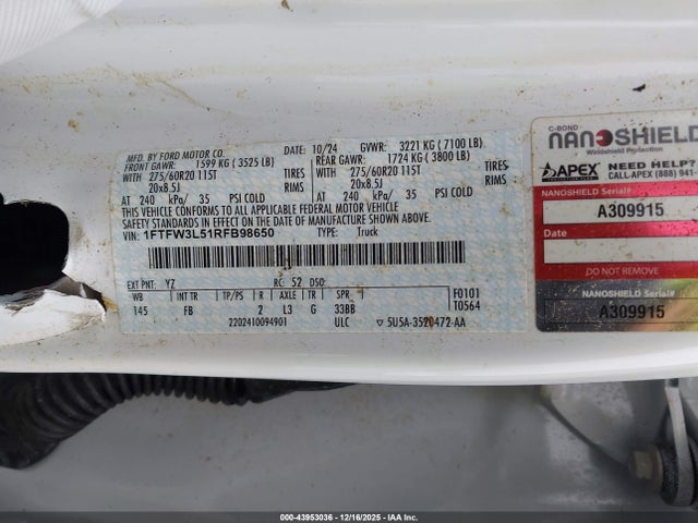 1FTFW3L51RFB98650 Ford F-150 Xlt