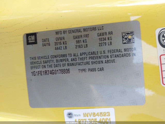 1G1FE1R74G0178806 Chevrolet Camaro 1ss