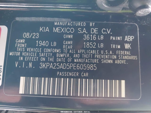 2023 KIA RIO 5-DOOR 3KPA25AD5PE605985 Photo 8