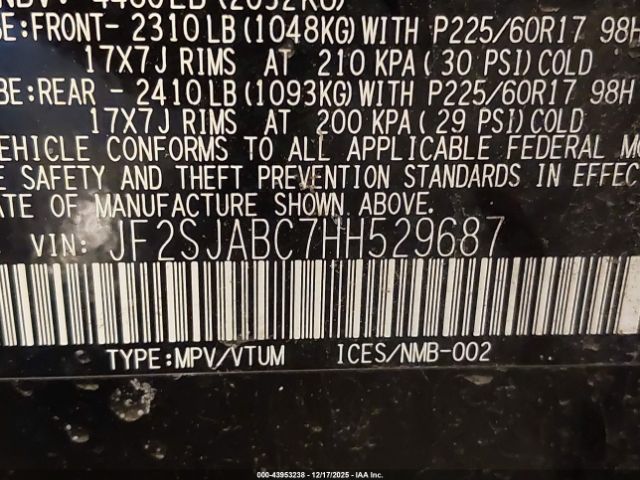 2017 SUBARU FORESTER JF2SJABC7HH529687 Photo 8