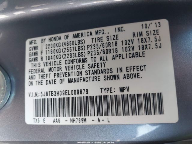 2014 ACURA RDX 5J8TB3H39EL009679 Photo 8