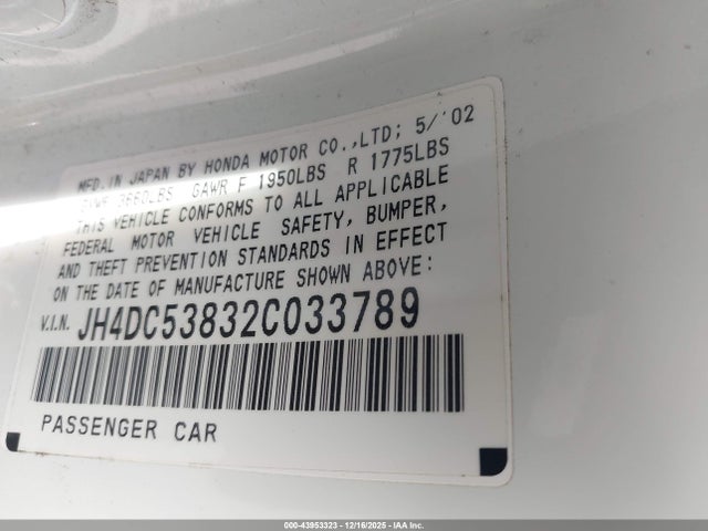 2002 ACURA RSX JH4DC53832C033789 Photo 8