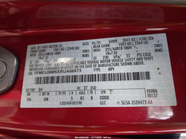 2024 FORD ESCAPE 1FMCU9MNXRUA66973 Photo 8