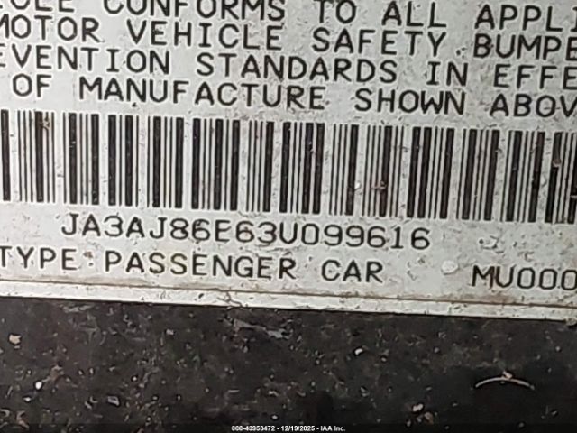 2003 MITSUBISHI LANCER JA3AJ86E63U099616 Photo 8