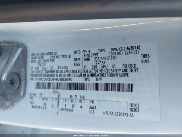 2017 FORD ESCAPE 1FMCU0GD9HUB82646 Photo 8