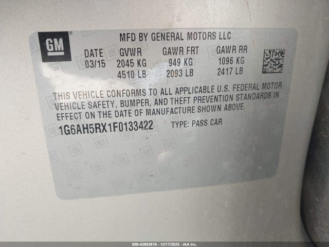 2015 CADILLAC ATS 1G6AH5RX1F0133422 Photo 8